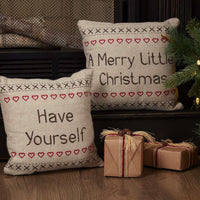 Merry Little Christmas Pillow Have Yourself A Set of 2 12x12 - The Fox Decor