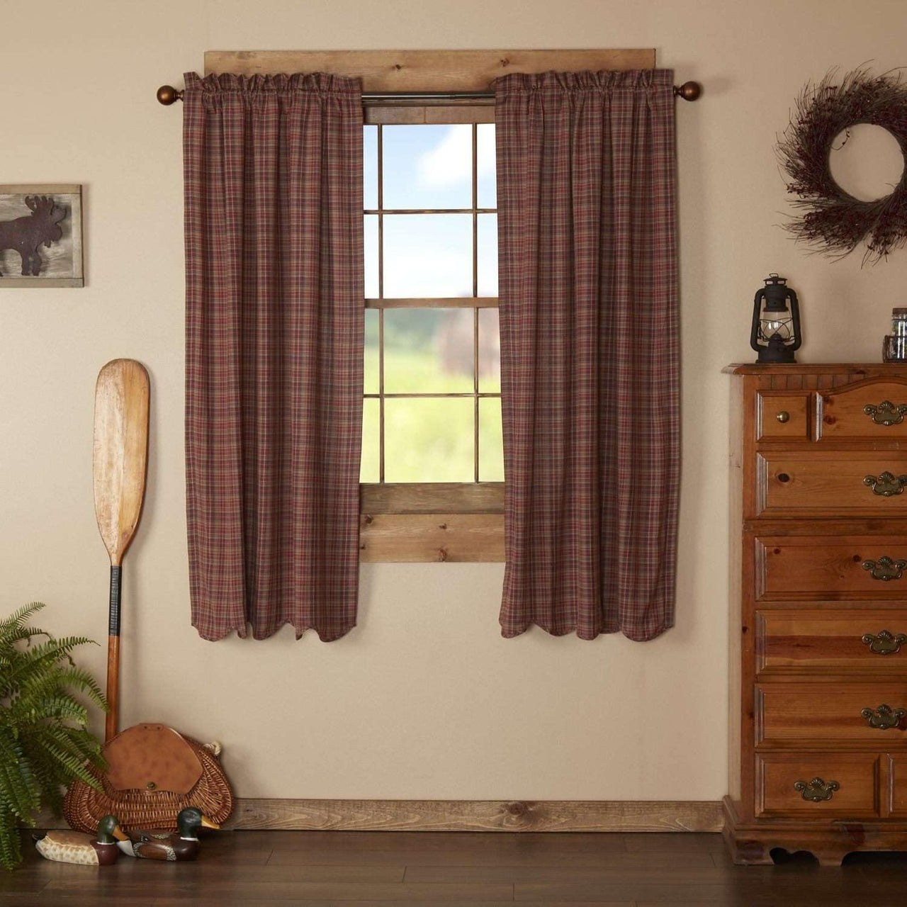 Parker Scalloped Short Panel Curtain Set of 2 63x36 - The Fox Decor