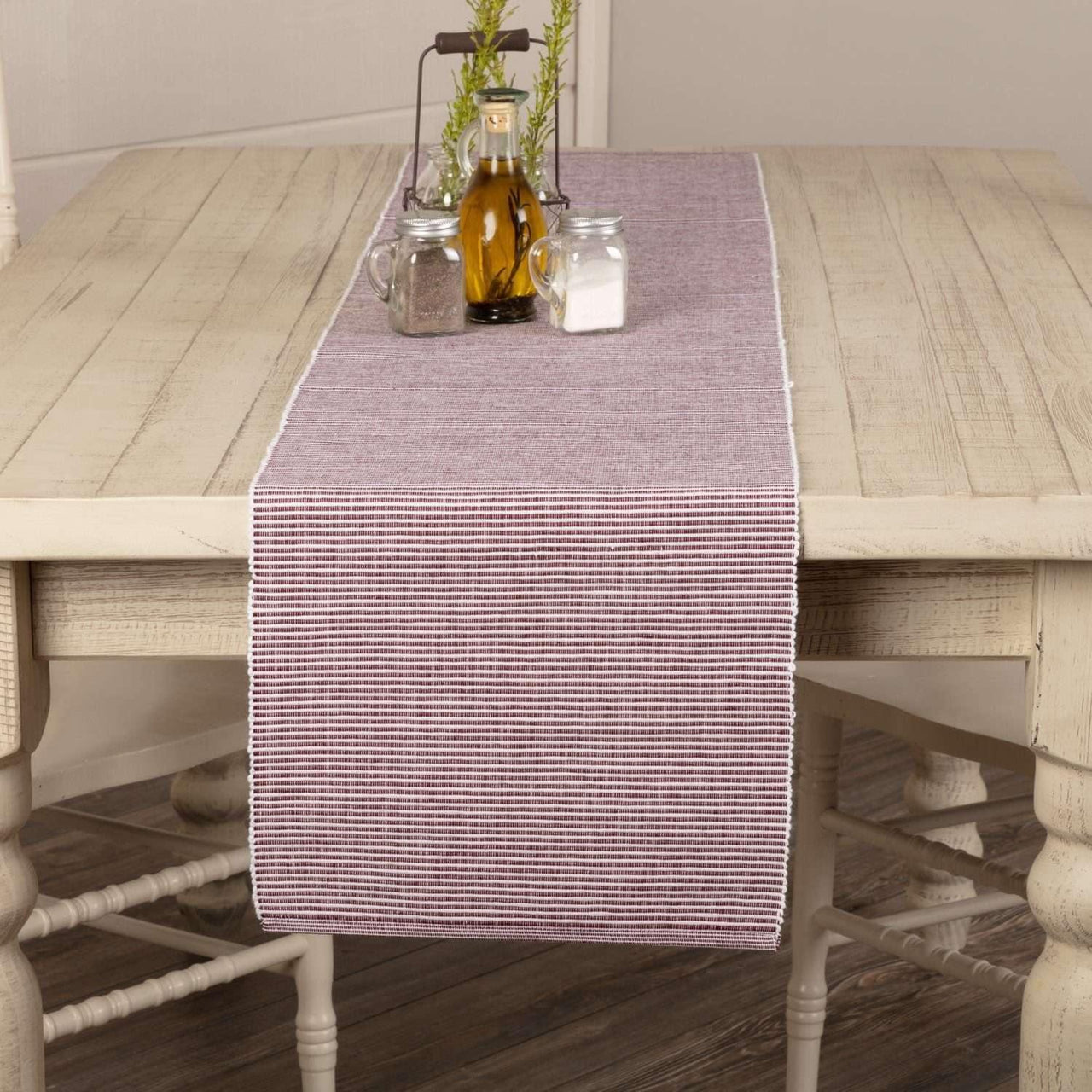 Ashton Burgundy Ribbed Runner 13x72 VHC Brands - The Fox Decor