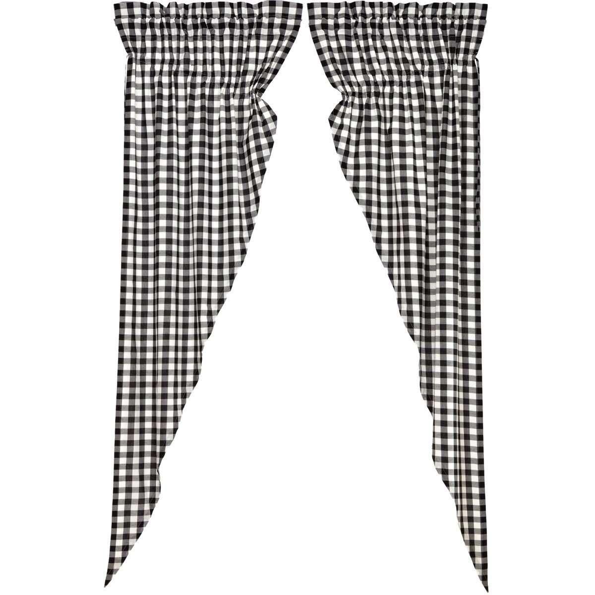 Annie Buffalo Black Check Prairie Long Panel Curtain Set of 2 VHC Brands - The Fox Decor