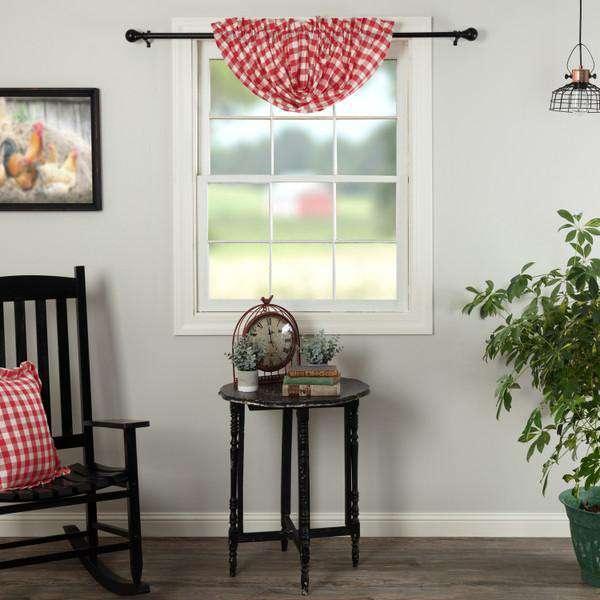 Annie Buffalo Check Balloon Valance Black & Red - The Fox Decor