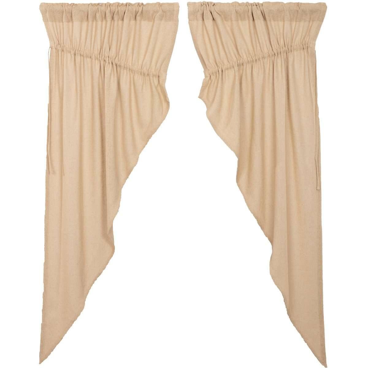 Burlap Vintage Prairie Short Panel Curtain Set of 2 63x36x18 VHC Brands - The Fox Decor
