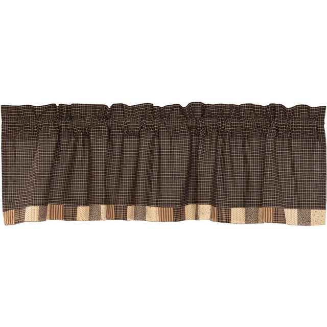Kettle Grove Valance Curtain Block Border Black, Khaki VHC Brands - The Fox Decor