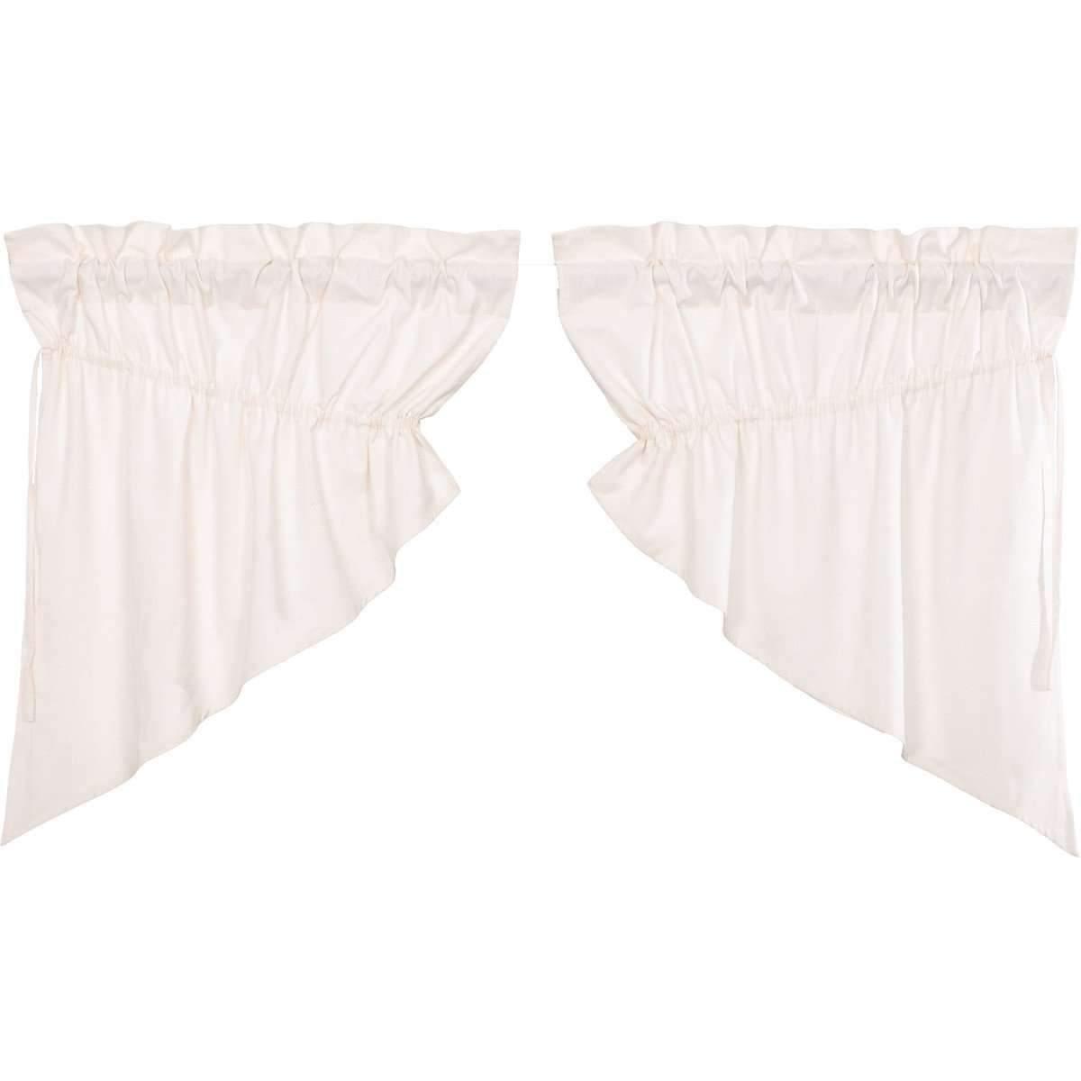 Simple Life Flax Antique White Prairie Swag Curtain Set of 2 36x36x18 VHC Brands - The Fox Decor