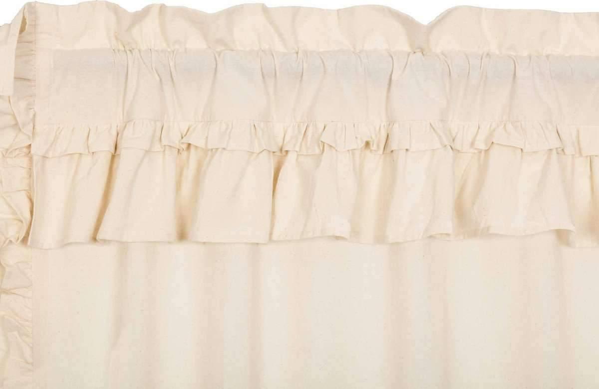 Muslin Ruffled Unbleached Natural Prairie Short Panel Curtain Set 63x36x18 VHC Brands - The Fox Decor