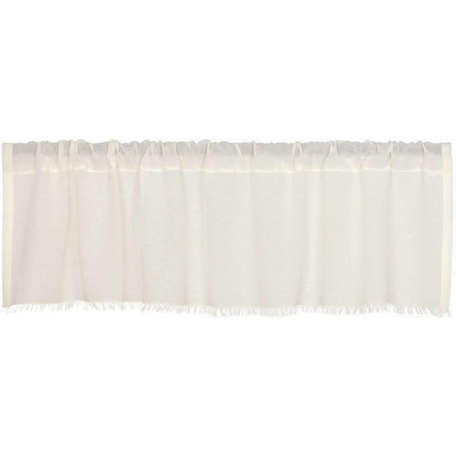 Tobacco Cloth Antique White Valance Fringed Curtain 16x60 VHC Brands - The Fox Decor