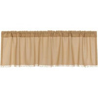 Thumbnail for Tobacco Cloth Khaki Valance Fringed Curtain 16x60 VHC Brands - The Fox Decor