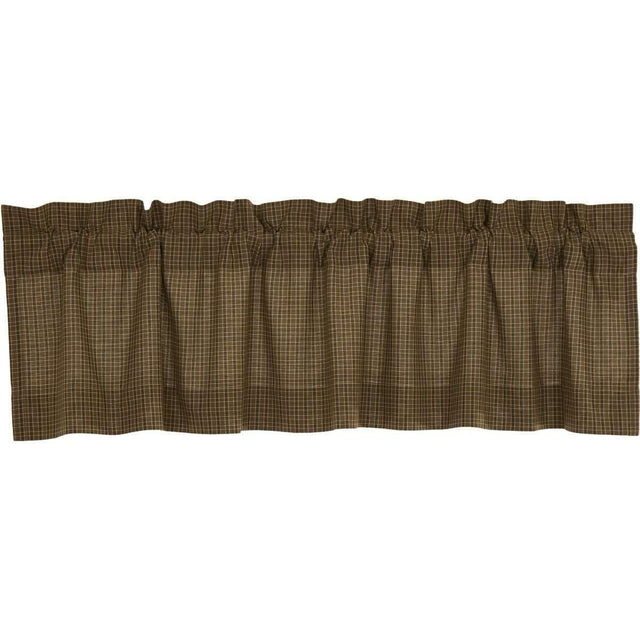 Tea Cabin Green Plaid Valance Curtain 16x60 VHC Brands - The Fox Decor