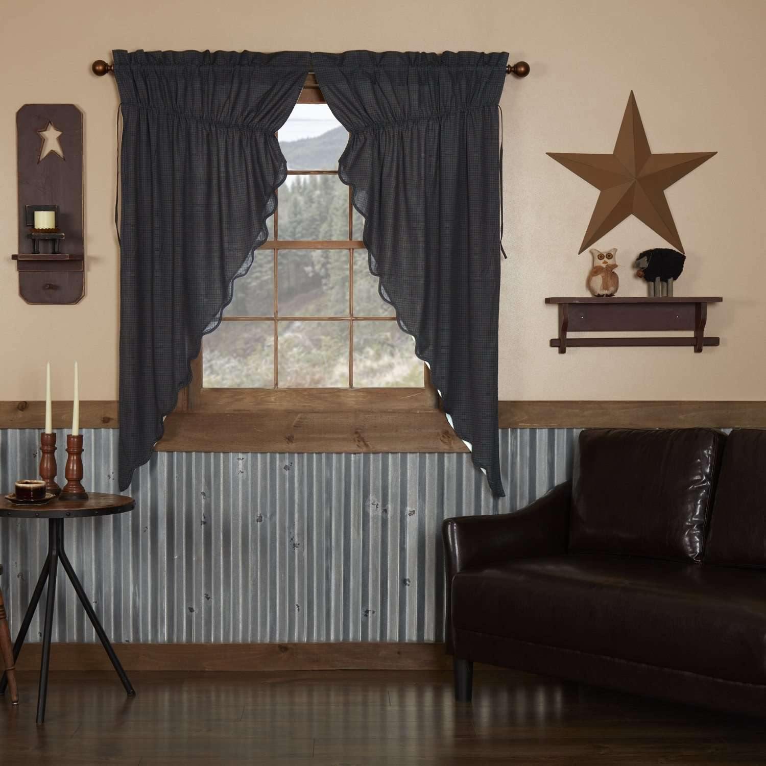 Arlington Prairie Short Panel Curtain Scalloped Set of 2 63x36x18 - The Fox Decor