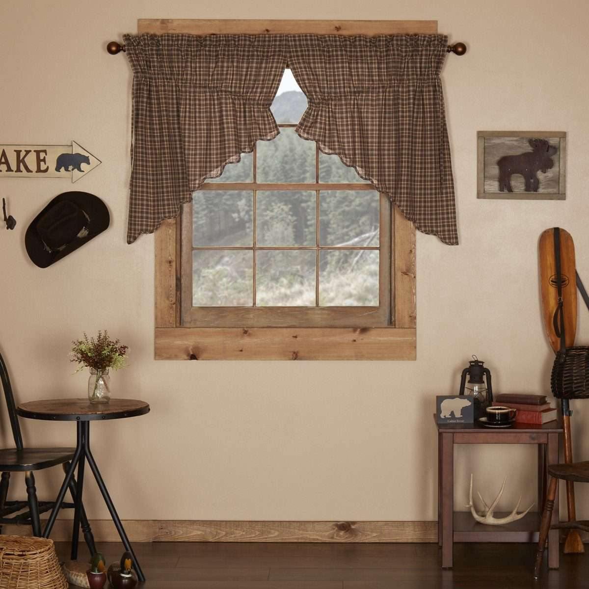 Prescott Prairie Swag Curtain Scalloped Set of 2 36x36x18 VHC Brands - The Fox Decor