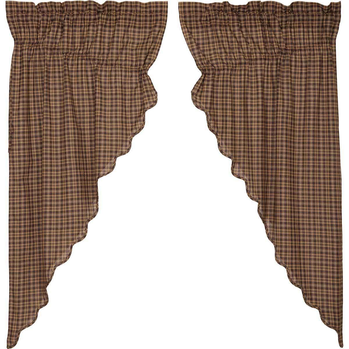 Prescott Prairie Short Panel Curtain Scalloped Set of 2 36x63x18 - The Fox Decor