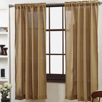 Thumbnail for Burlap Natural Short Panel Curtain Set of 2 63