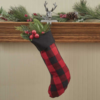 Thumbnail for Regal Tartan Black And Red Check Stocking - Park Designs - The Fox Decor