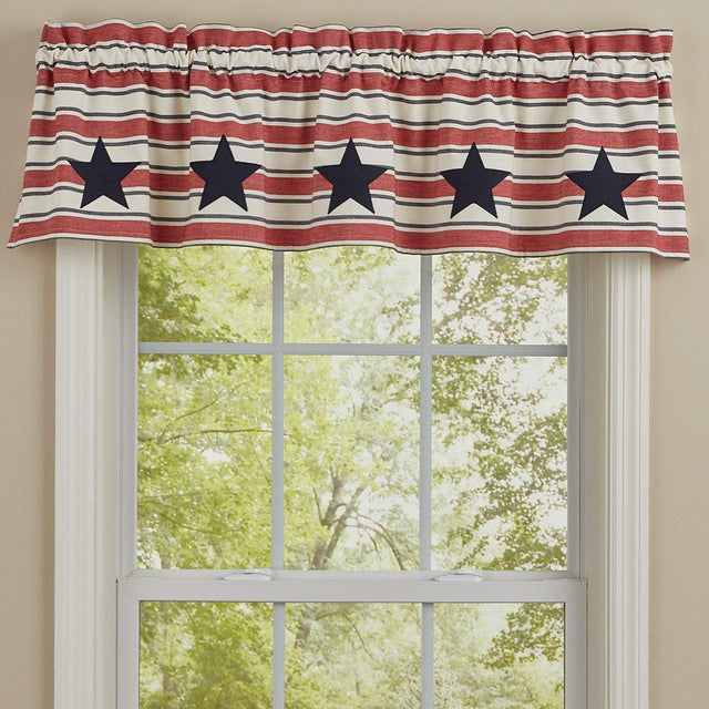 Stars & Stripes Patch Lined Valance - Park Designs - The Fox Decor