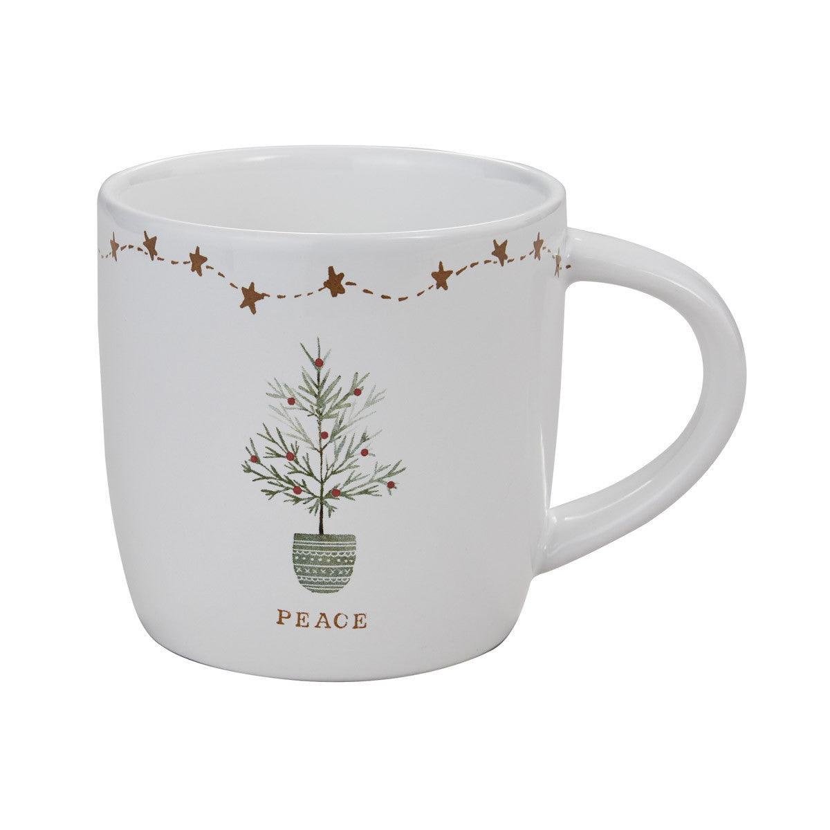 Rustic Christmas Peace Mugs - Set of 4 Park Designs - The Fox Decor