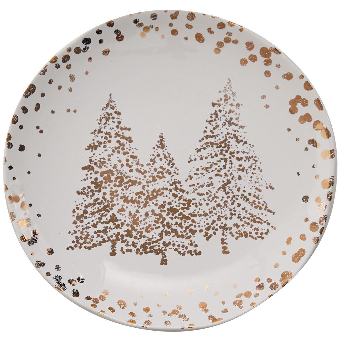 Golden Christmas Salad Plate - Set of 2 Park Designs - The Fox Decor
