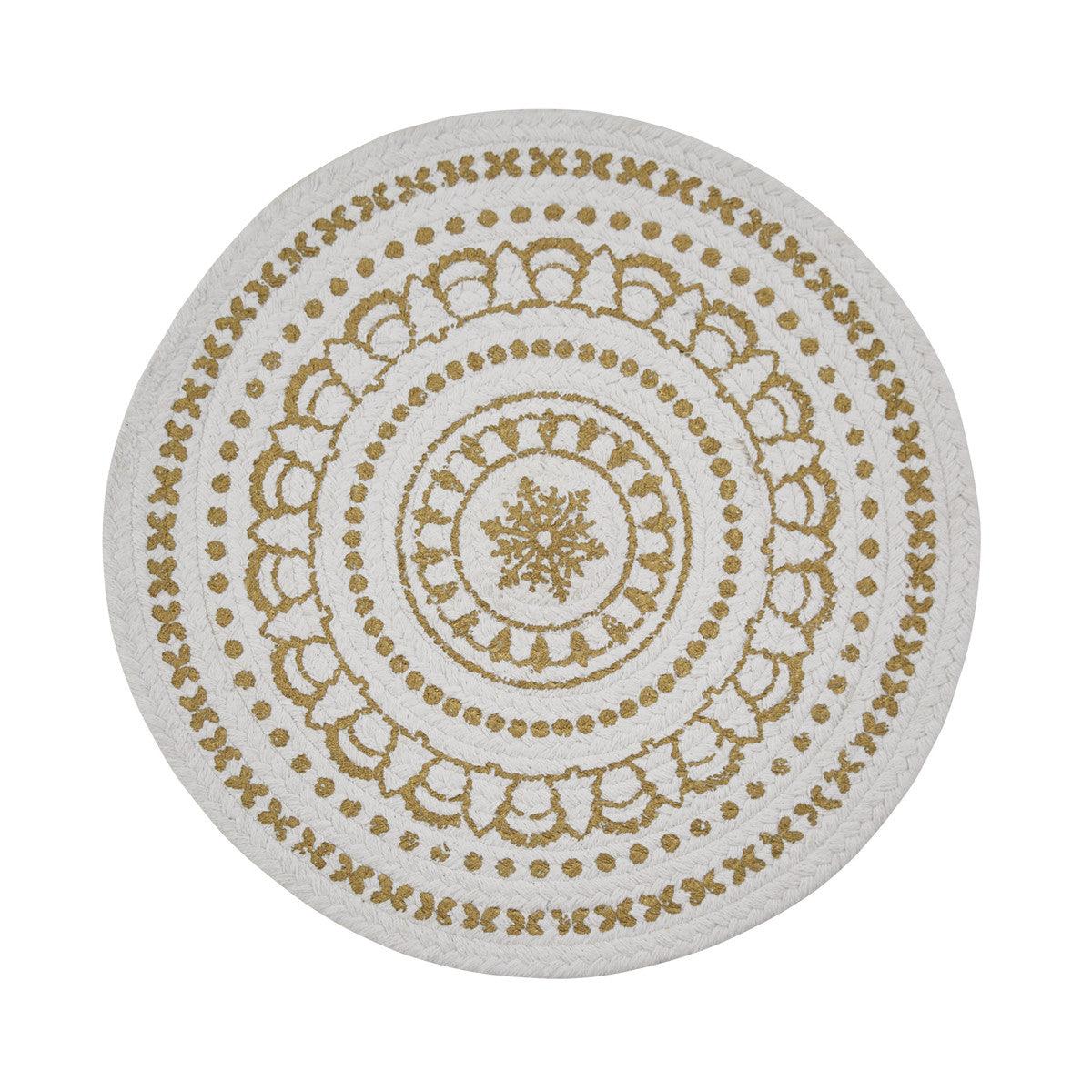 Gold Medallion Printed Round Placemats - Set Of 6 Park Designs - The Fox Decor