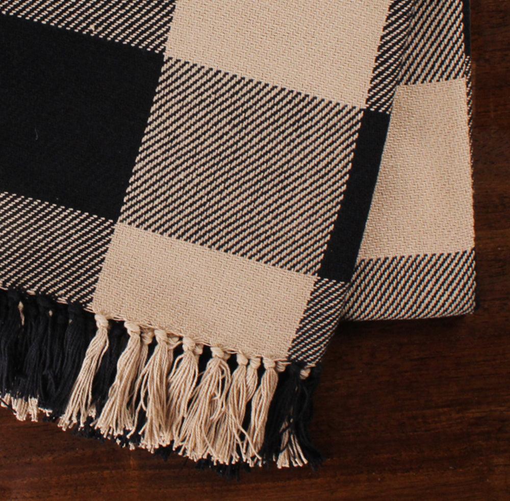 Heritage House Check Black - Nutmeg Afghan AF100011 - The Fox Decor