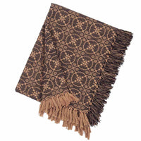 Black Tan Marshfield Jacquard Afghan AF106011 - The Fox Decor