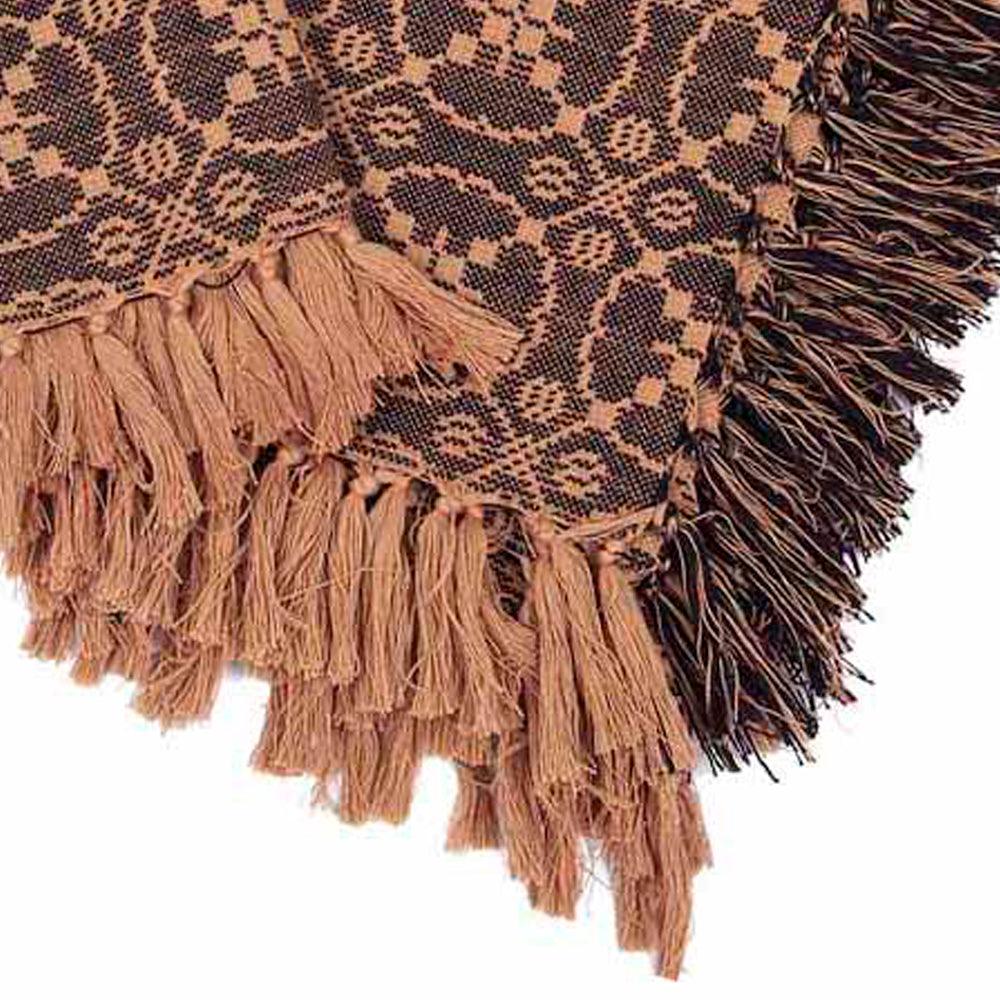 Black Tan Marshfield Jacquard Afghan AF106011 - The Fox Decor