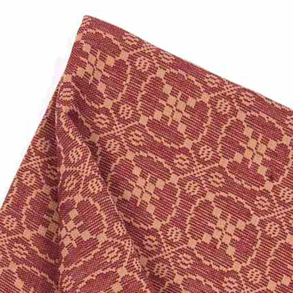Barn Red Tan Marshfield Jacquard Afghan AF106017 - The Fox Decor