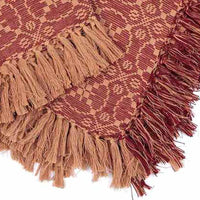 Barn Red Tan Marshfield Jacquard Afghan AF106017 - The Fox Decor