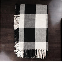 Buffalo Check Black - Buttermilk Afghan AF510011N - The Fox Decor