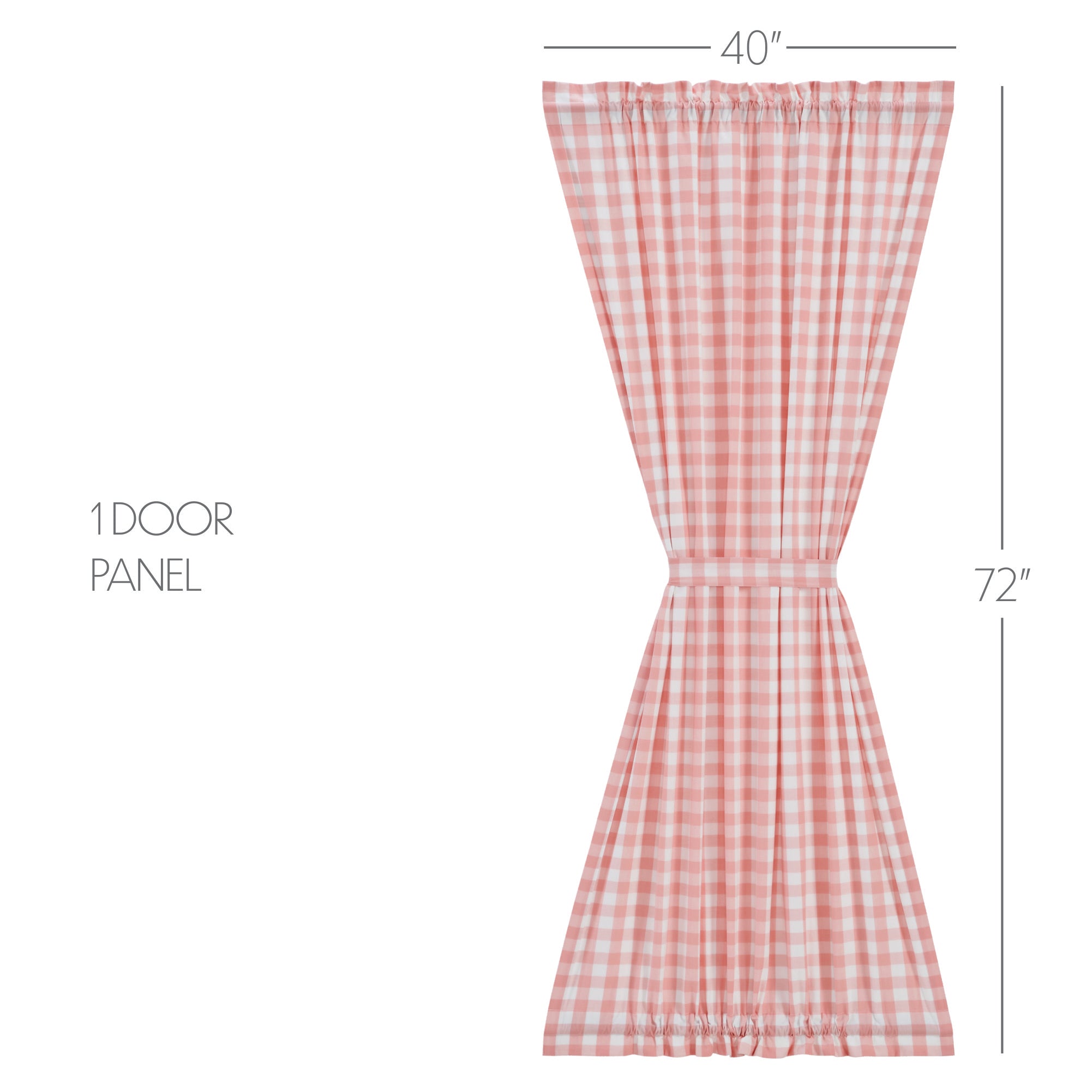 Annie Buffalo Coral Check Door Panel Curtain 72