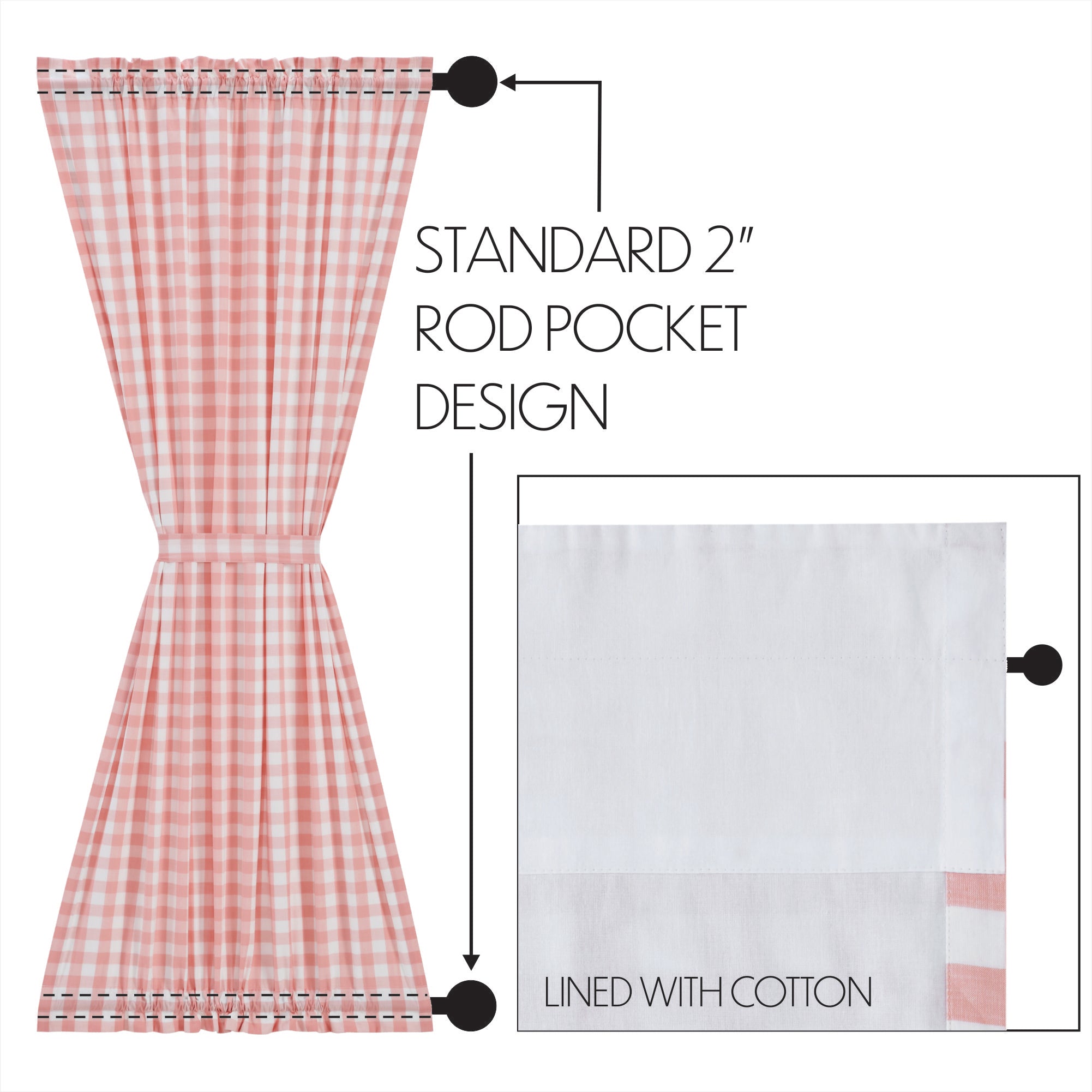 Annie Buffalo Coral Check Door Panel Curtain 72