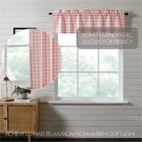 Annie Buffalo Coral Check Valance Curtain 16