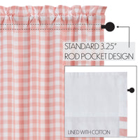 Annie Buffalo Coral Check Short Panel Curtain Set of 2 63