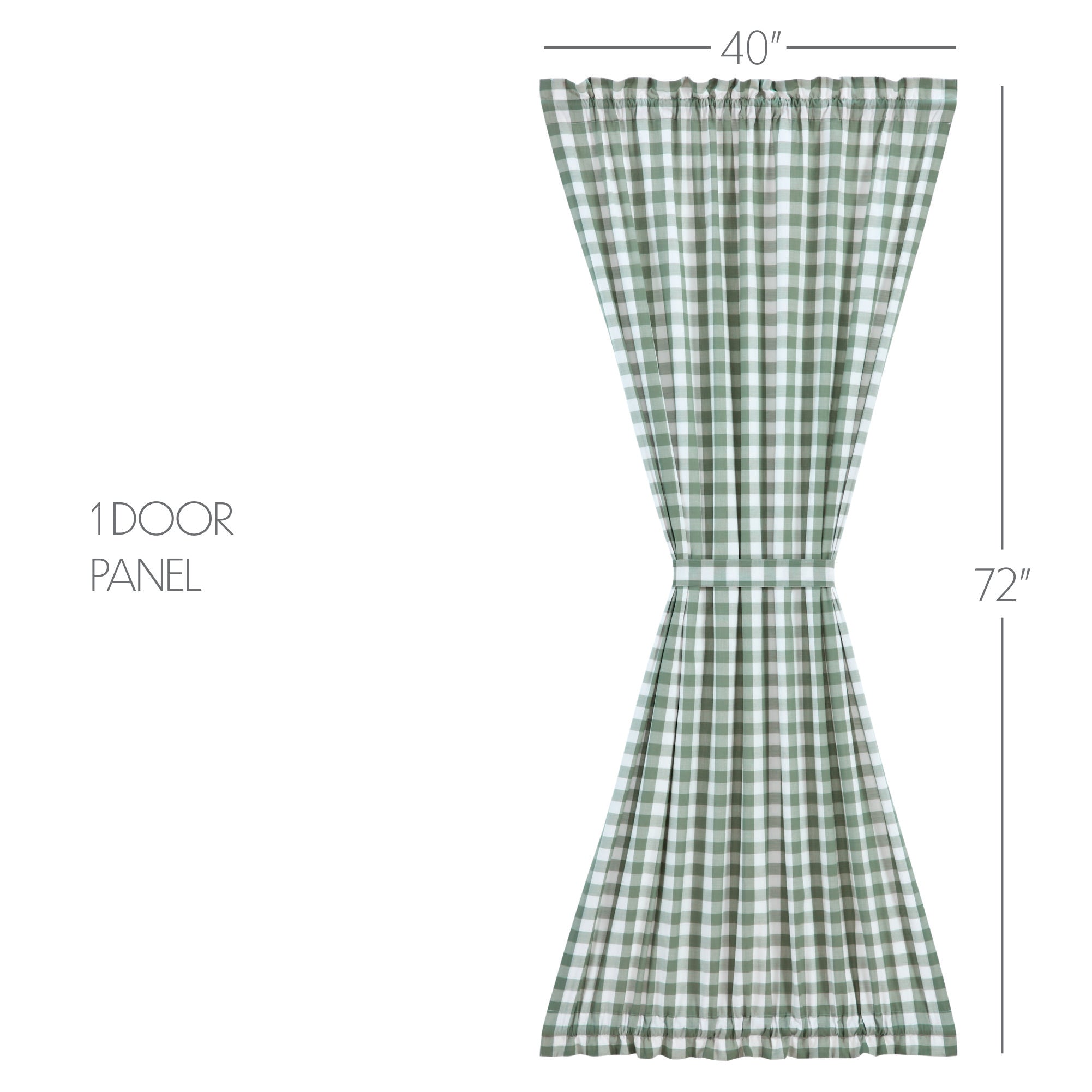 Annie Buffalo Green Check Door Panel Curtain 72