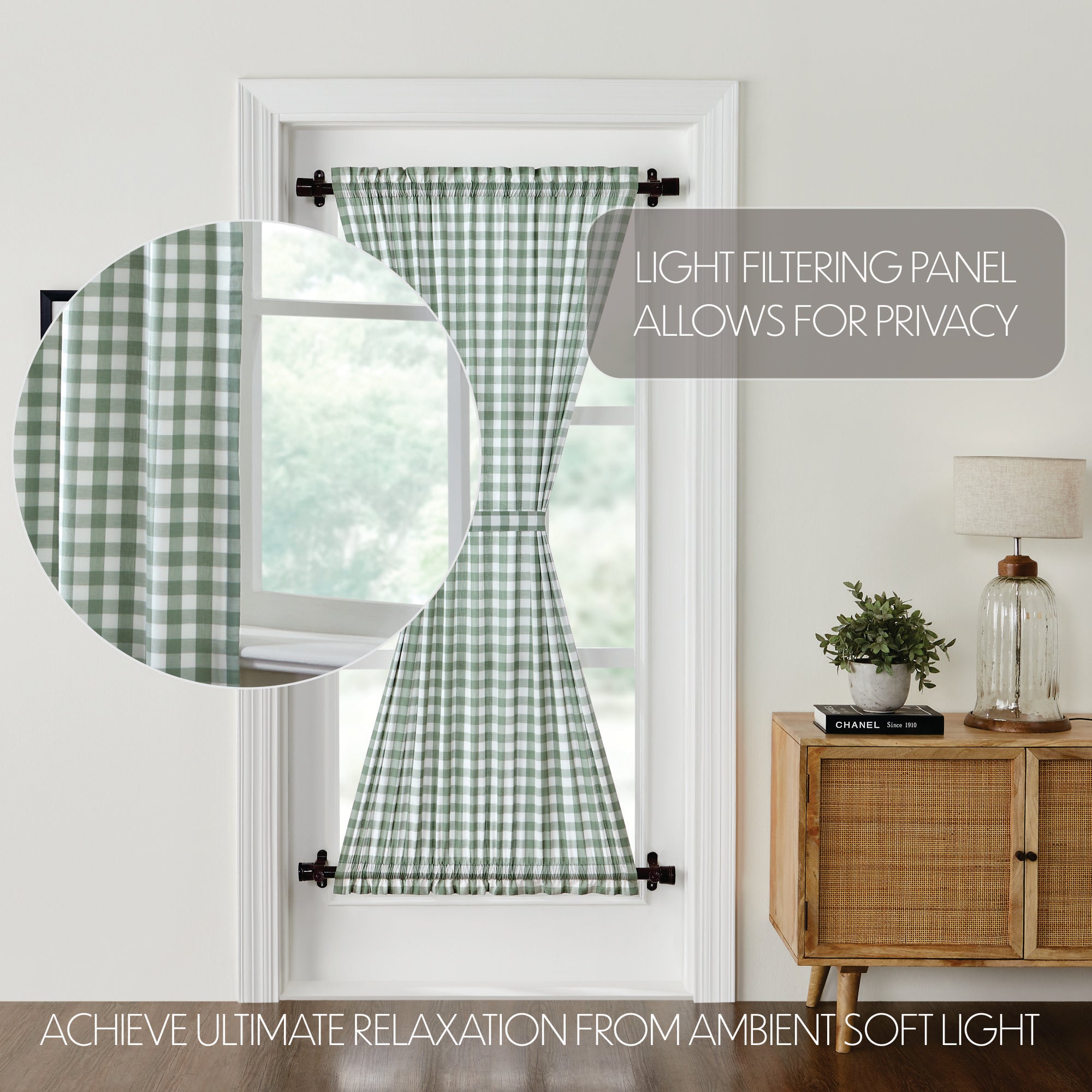Annie Buffalo Green Check Door Panel Curtain 72