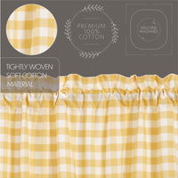 Annie Buffalo Yellow Check Short Panel Curtain Set of 2 84