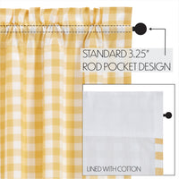 Annie Buffalo Yellow Check Short Panel Curtain Set of 2 84