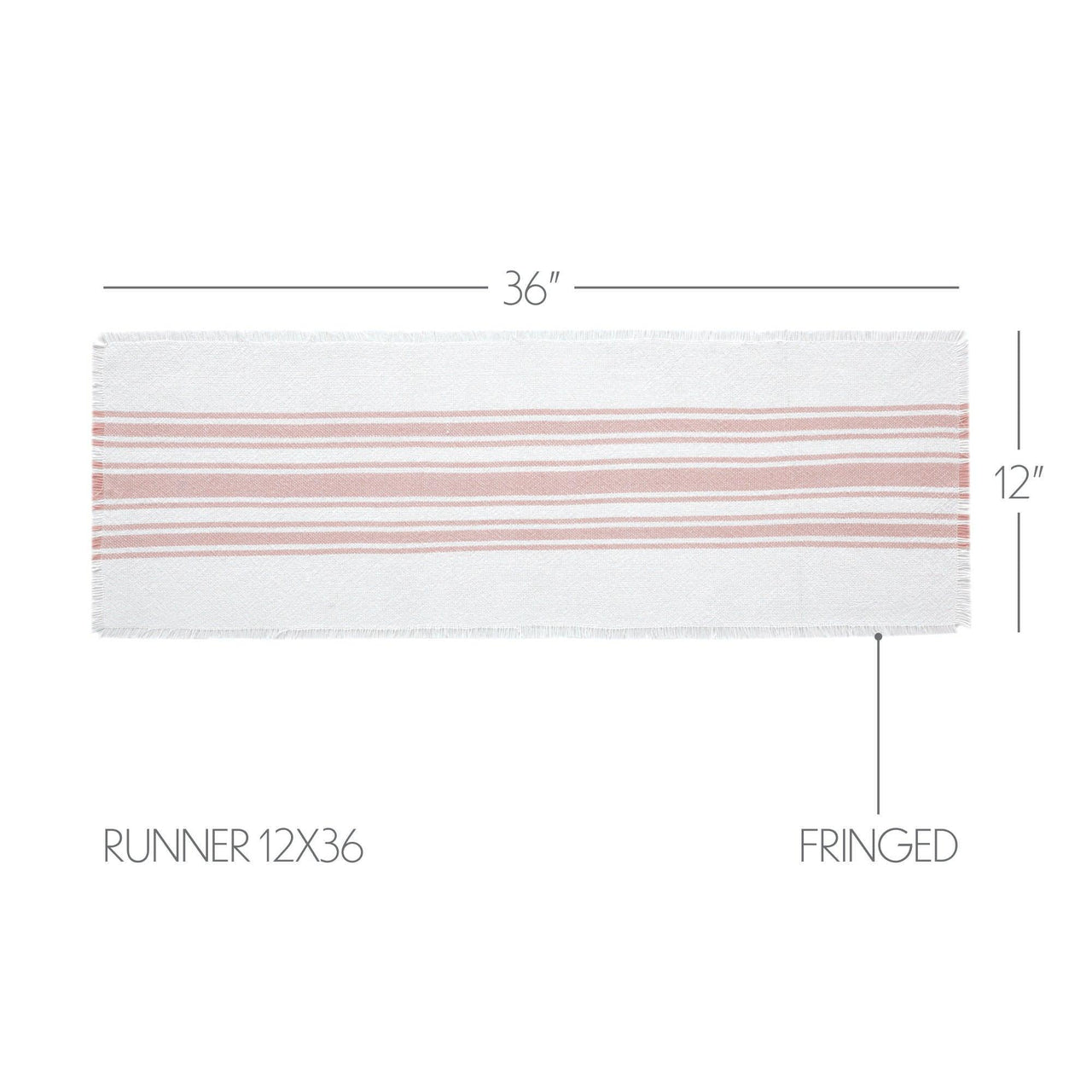 Antique White Stripe Coral Indoor/Outdoor Table Runner 12x36 VHC Brands VHC Brands - The Fox Decor