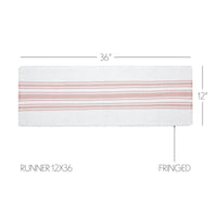 Antique White Stripe Coral Indoor/Outdoor Table Runner 12x36 VHC Brands VHC Brands - The Fox Decor
