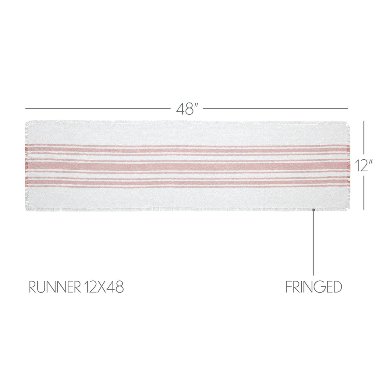 Antique White Stripe Coral Indoor/Outdoor Table Runner 12x48 VHC Brands VHC Brands - The Fox Decor