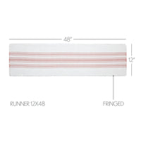 Antique White Stripe Coral Indoor/Outdoor Table Runner 12x48 VHC Brands VHC Brands - The Fox Decor