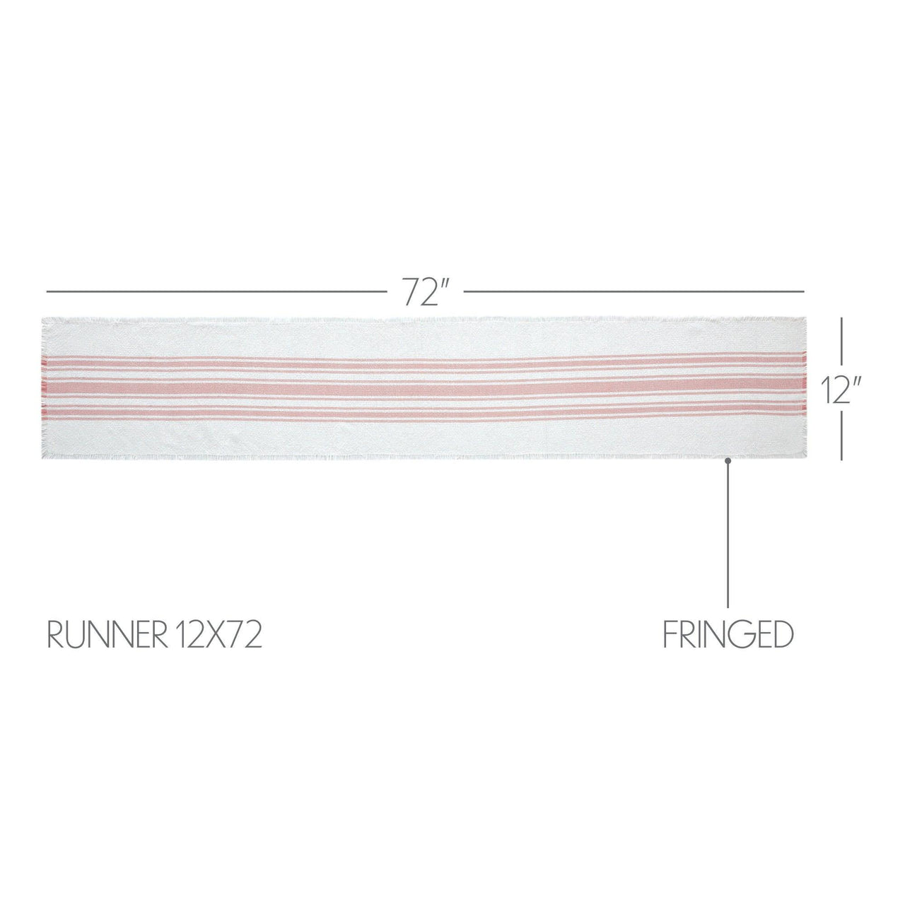 Antique White Stripe Coral Indoor/Outdoor Table Runner 12x72 VHC Brands VHC Brands - The Fox Decor