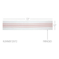 Antique White Stripe Coral Indoor/Outdoor Table Runner 12x72 VHC Brands VHC Brands - The Fox Decor