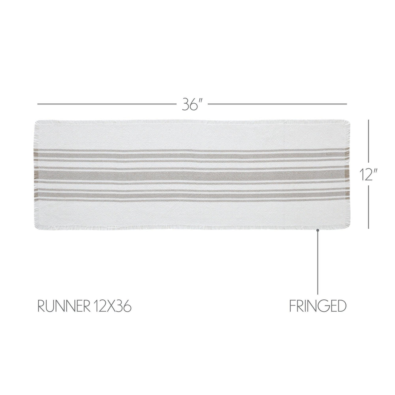 Antique White Stripe Dove Grey Indoor/Outdoor Table Runner 12x36 VHC Brands VHC Brands - The Fox Decor