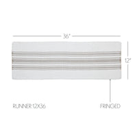 Antique White Stripe Dove Grey Indoor/Outdoor Table Runner 12x36 VHC Brands VHC Brands - The Fox Decor