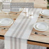 Antique White Stripe Dove Grey Indoor/Outdoor Table Runner 12x48 VHC Brands VHC Brands - The Fox Decor