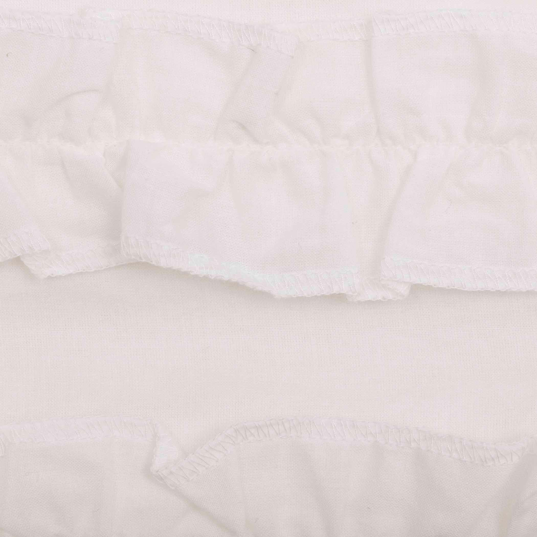 White Ruffled Sheer Petticoat Prairie Short Panel Curtain Set 63x36x18 VHC Brands - The Fox Decor
