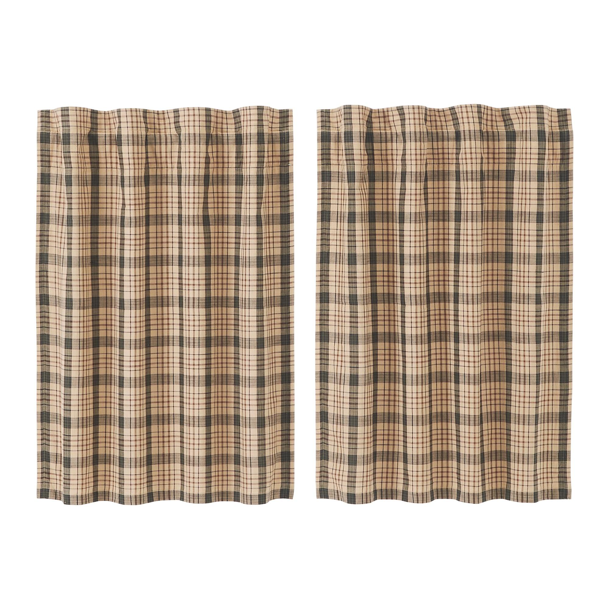 Cider Mill Plaid Tier Curtain Set of 2 L36xW36 VHC Brands - The Fox Decor