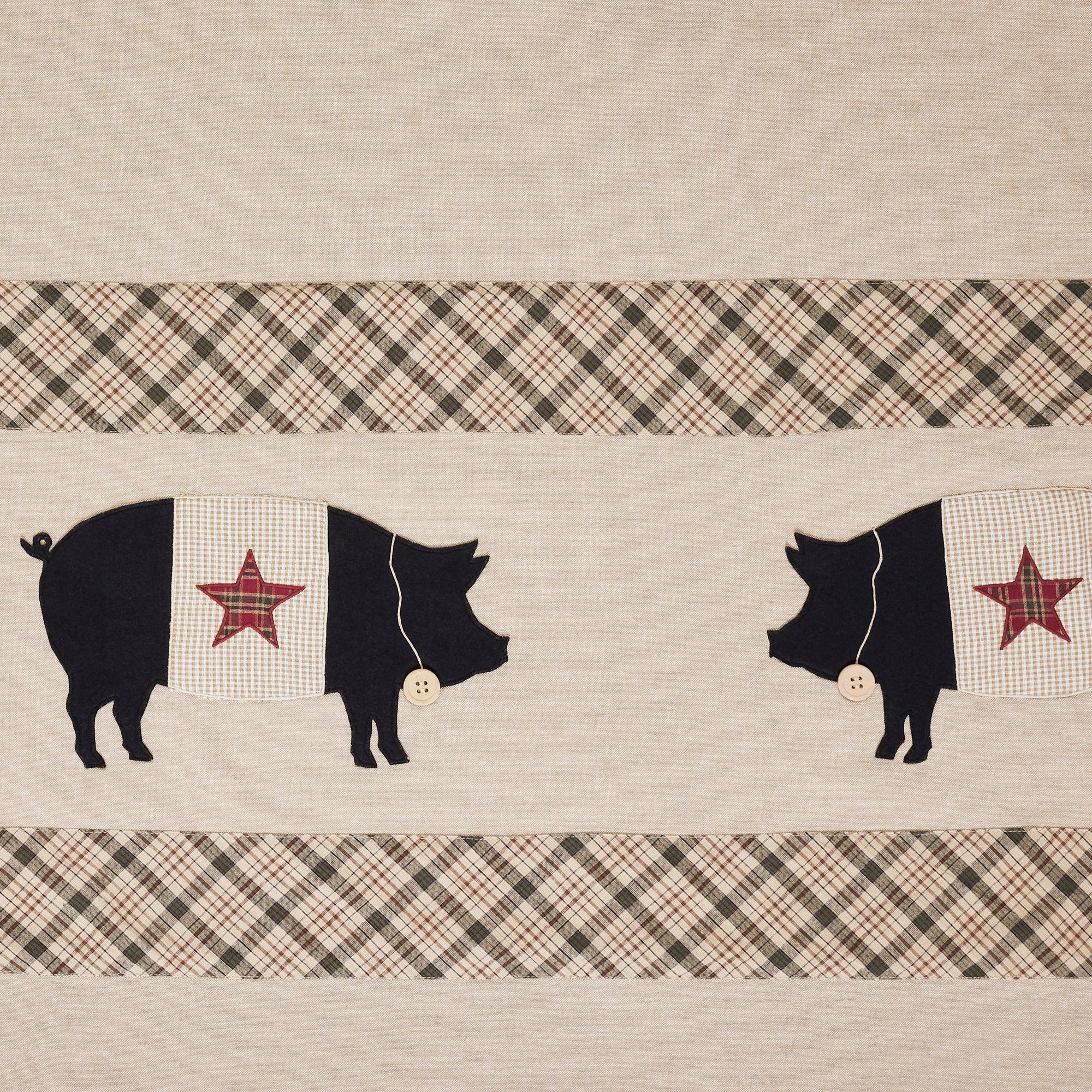 Cider Mill Primitive Pig Shower Curtain 72x72 VHC Brands - The Fox Decor
