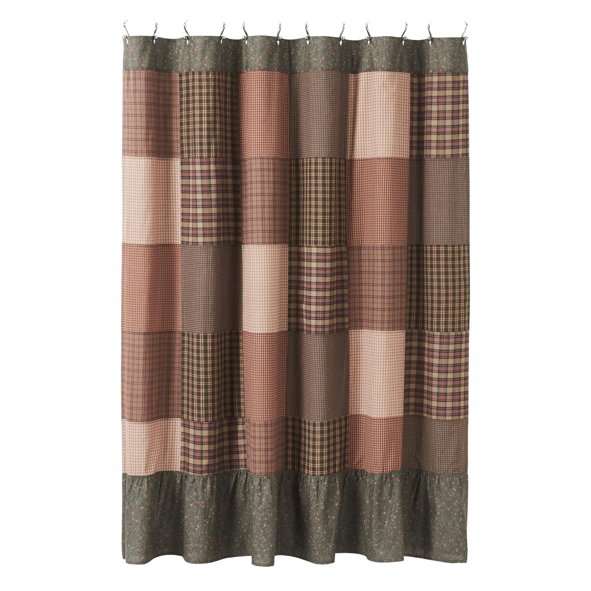 Crosswoods Patchwork Shower Curtain 72x72 VHC Brands - The Fox Decor