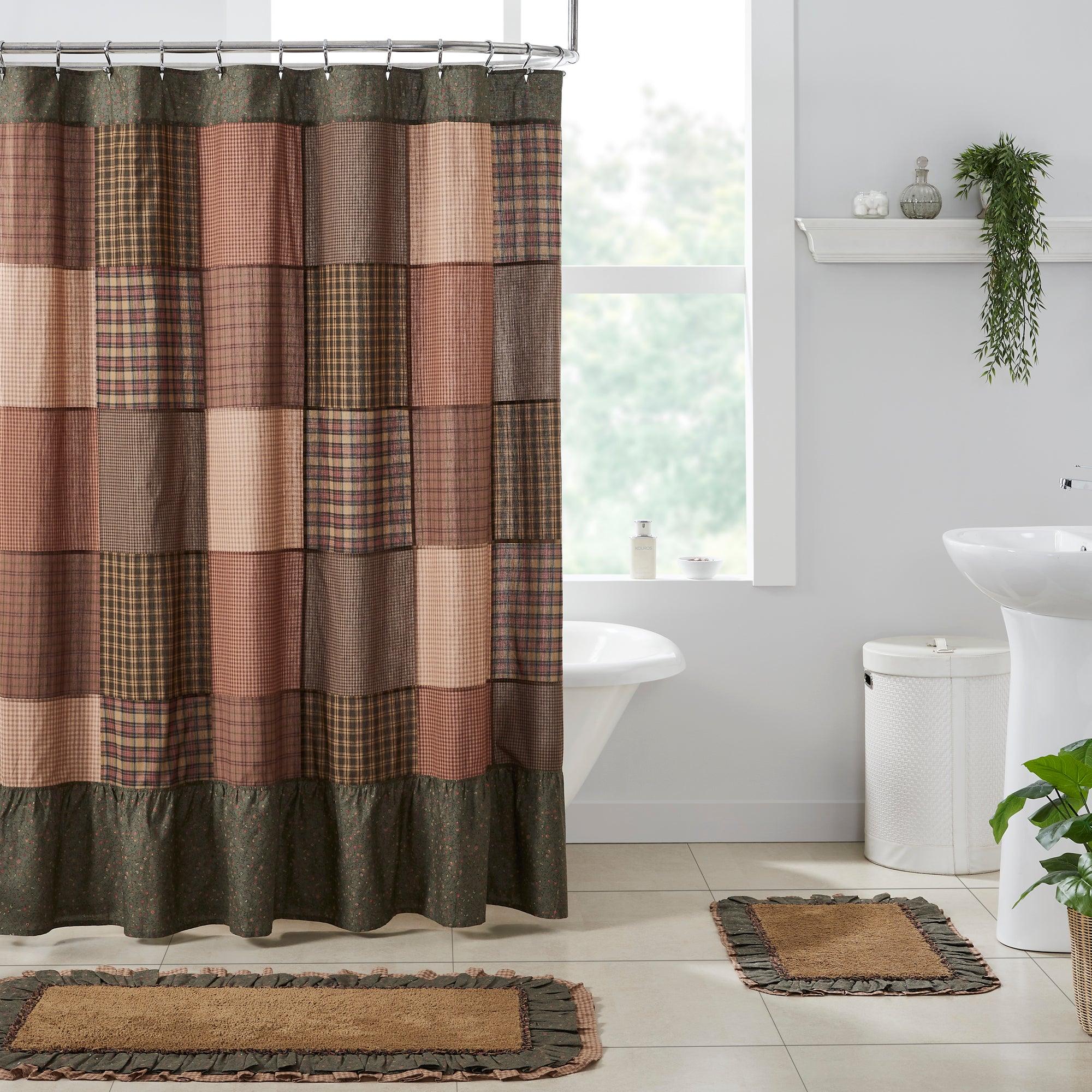 Crosswoods Patchwork Shower Curtain 72x72 VHC Brands - The Fox Decor