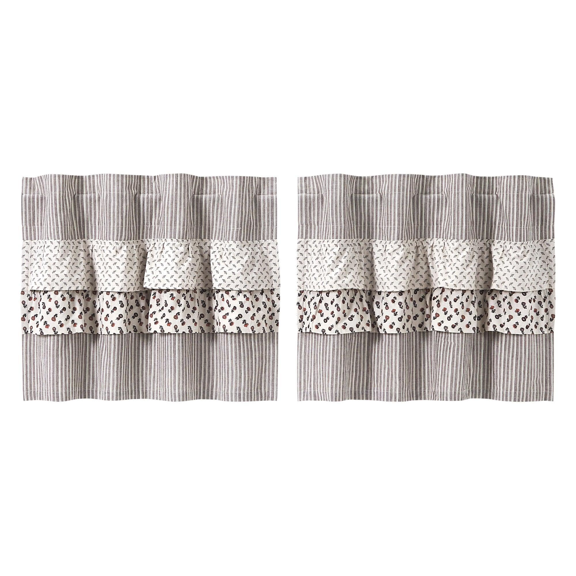 Florette Ruffled Tier Curtain Set of 2 L24xW36 VHC Brands - The Fox Decor